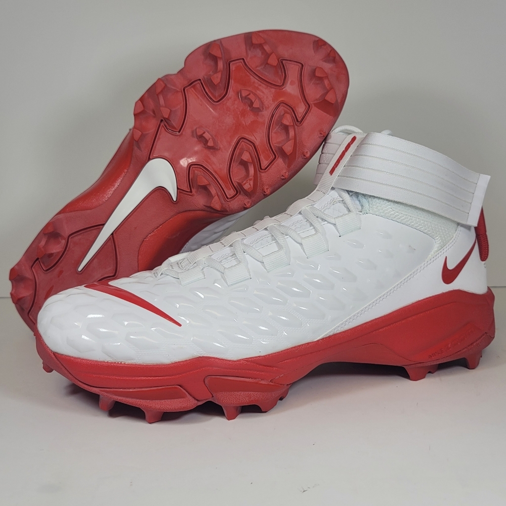 Nike Savage Pro 2 Shark Men's Size 14 Football Cleats White Red Shoes BV5448-104